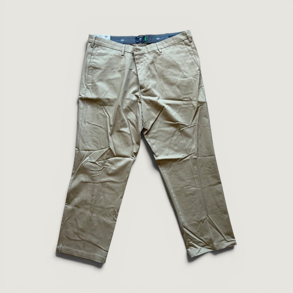 Dockers Mens Signature Iron Free Khaki Classic Fit Pants Tan 42x30 NWT